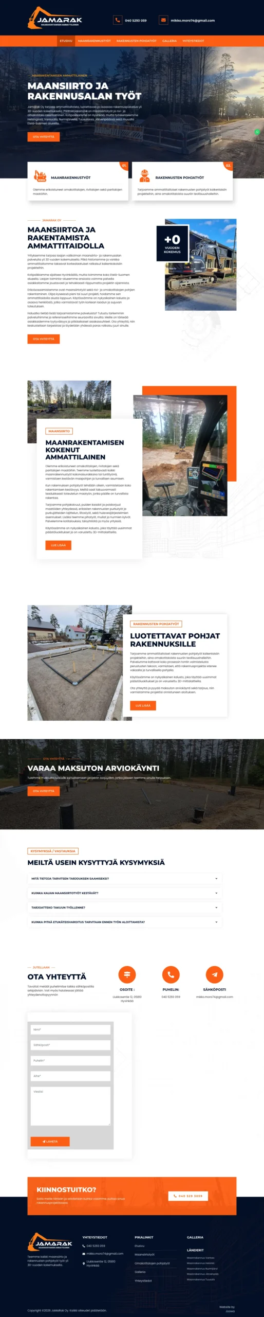 Jamarak's new front page, from top to bottom